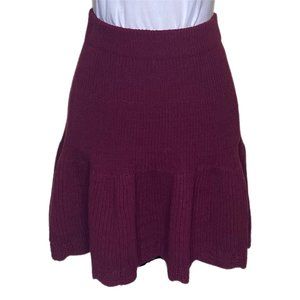 Elegant Burgundy Knit Skirt